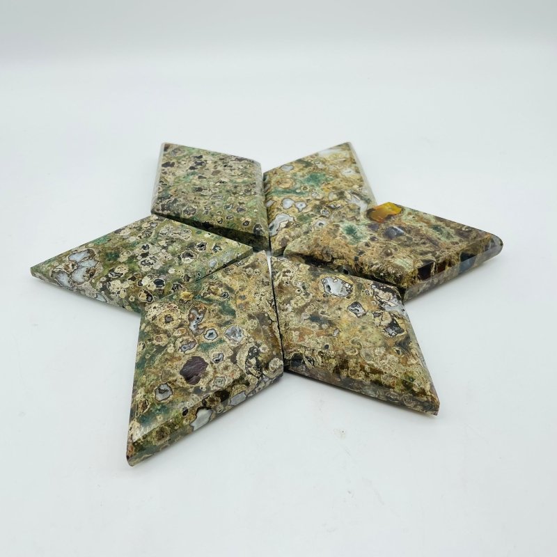Natural Rainforest Jasper Rhombus Shaped Carving Wholesale -Wholesale Crystals