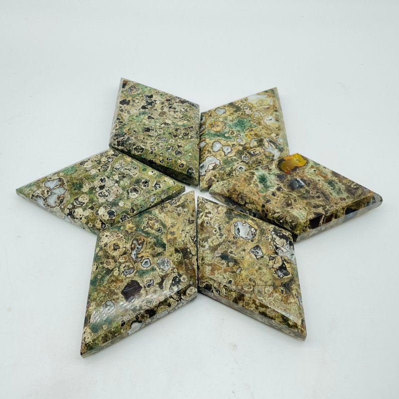 Natural Rainforest Jasper Rhombus Shaped Carving Wholesale -Wholesale Crystals