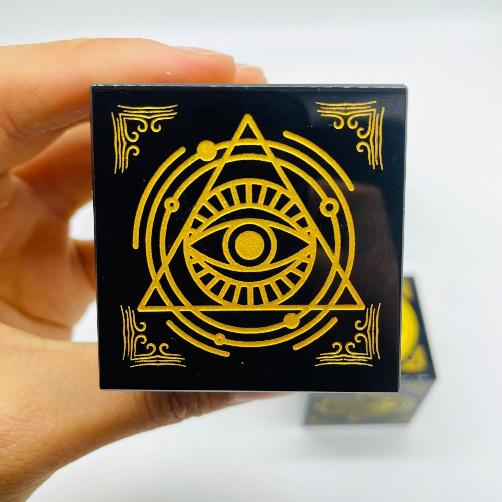 Obsidian Cube Hand of Fatima Cross with Wings Wholesale -Wholesale Crystals