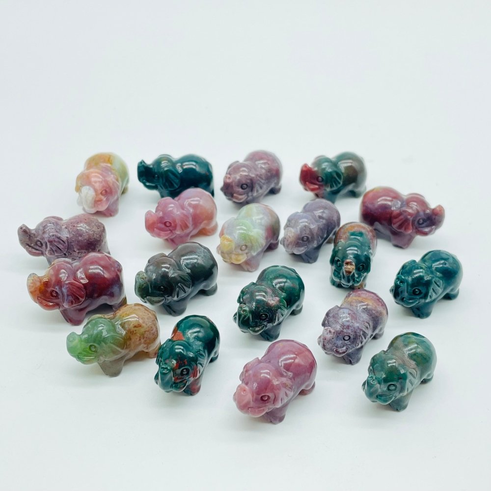 Ocean Jasper Elephant Carving Animal Wholesale -Wholesale Crystals