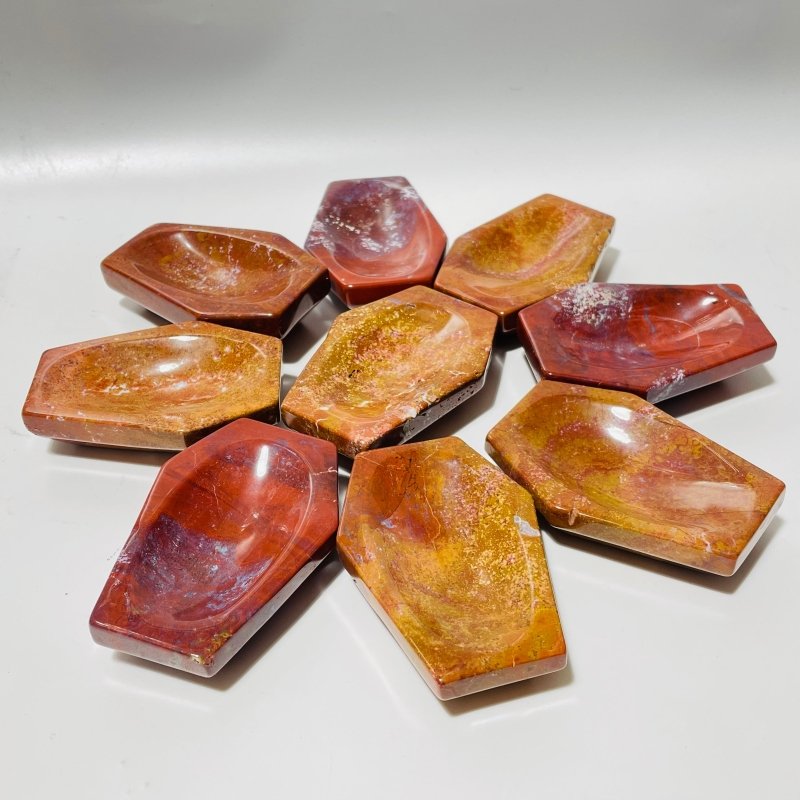 Orange Ocean Jasper Bowl Coffin Wholesale - Wholesale Crystals