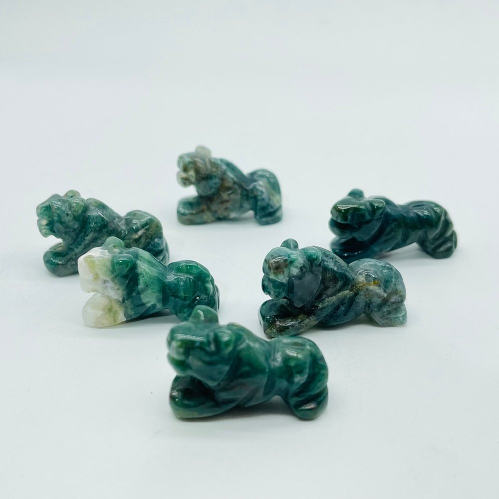 Panther Jaguar Carving Wholesale Moss Agate Tiger Eye Crazy Agate -Wholesale Crystals