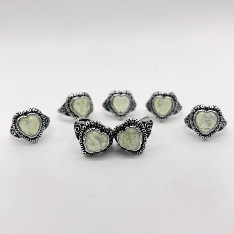 Prehnite Heart Shape Ring Crystal Wholesale - Wholesale Crystals