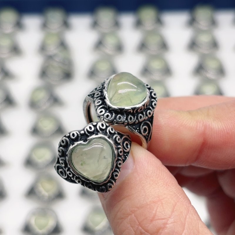 Prehnite Heart Shape Ring Crystal Wholesale - Wholesale Crystals