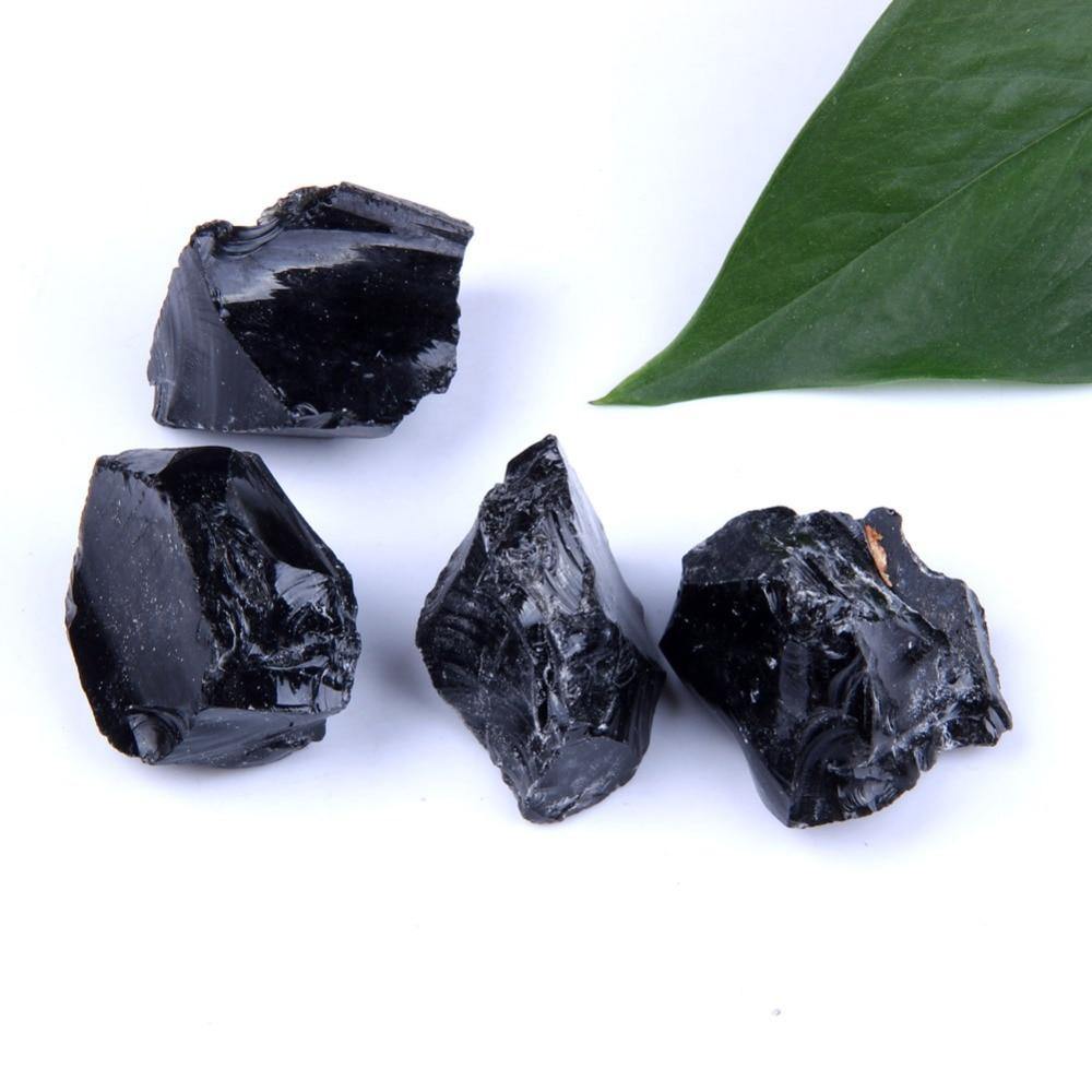 Raw Black Obsidian Quartz Stones -Wholesale Crystals