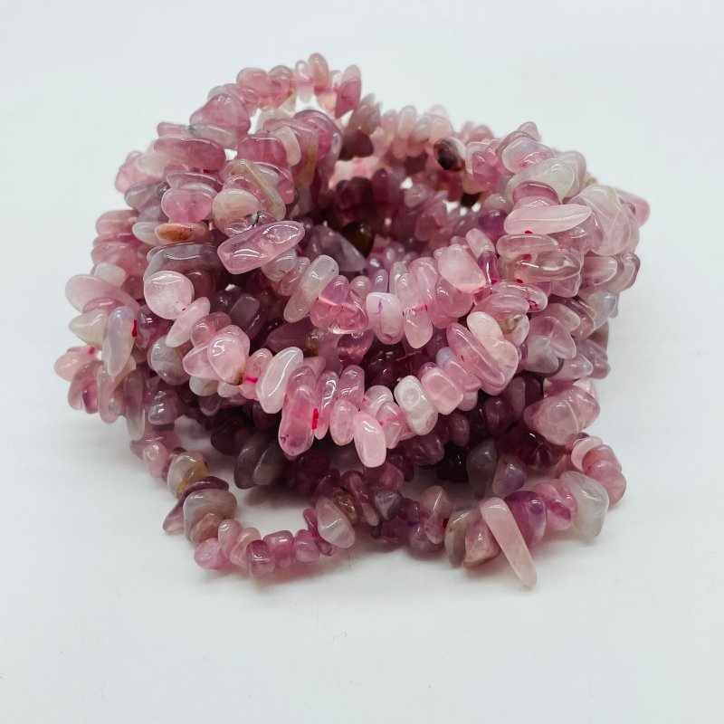 Purple Rose Quartz Chip Bracelets Wholesale - Wholesale Crystals