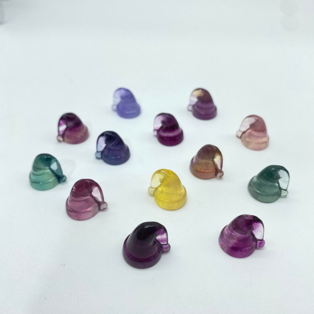 Rainbow Fluorite Mini Christmas Hat Carving Crystals Wholesale -Wholesale Crystals