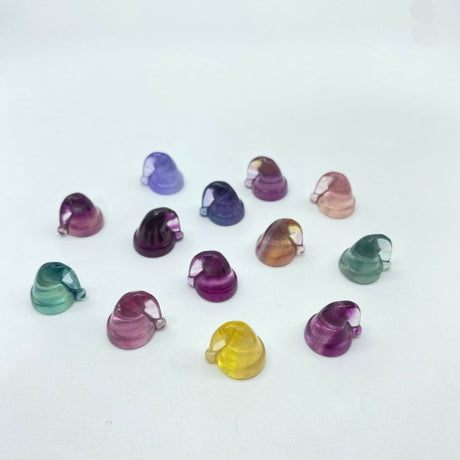 Rainbow Fluorite Mini Christmas Hat Carving Crystals Wholesale -Wholesale Crystals