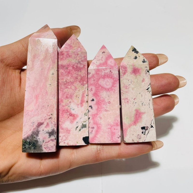 Rhodochrosite Four - Sided Tower Points Wholesale - Wholesale Crystals