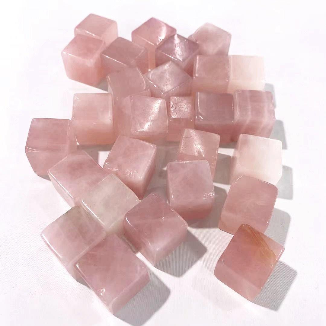 rose quartz cubes -Wholesale Crystals