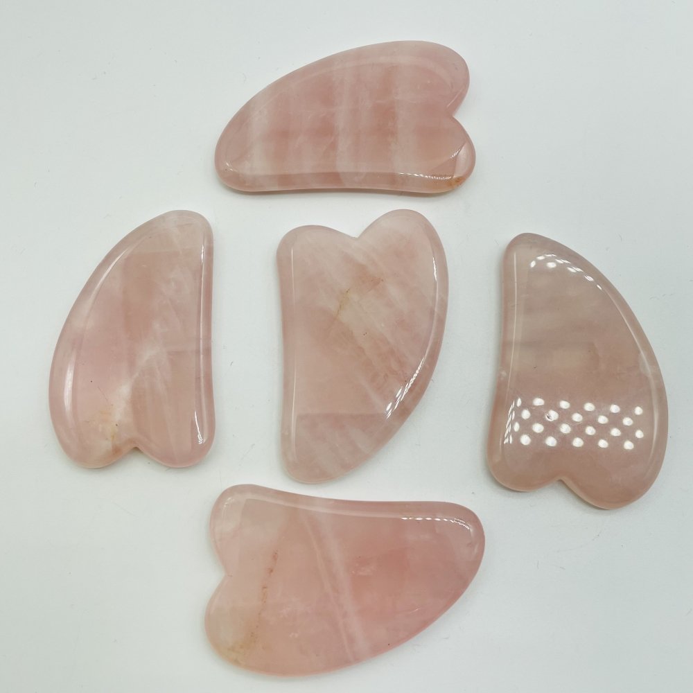 Rose Quartz Gua Sha Facial Tool Rose Quartz Guasha Board for SPA Wholesale -Wholesale Crystals