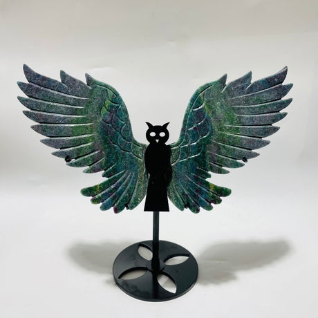 Ruby In Kyanite Symmetry Wing Carving With Stand -Wholesale Crystals