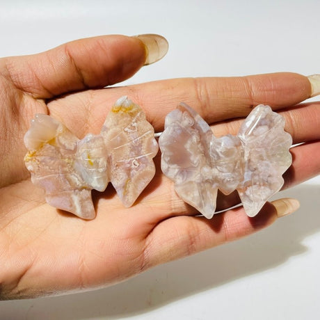 Sakura Flower Agate Butterfly Carving Wholesale - Wholesale Crystals