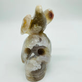 Sakura Flower Agate Eagle Skull Carving -Wholesale Crystals