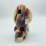 Sakura Flower Agate Maya Feather Skull Carving -Wholesale Crystals