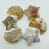 Sakura Flower Agate Star&Moon Carving Wholesale -Wholesale Crystals