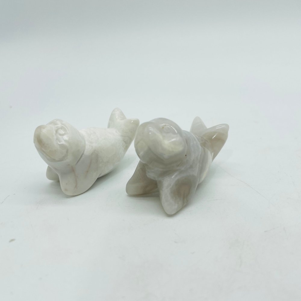 Sea Lion Carving Wholesale Yellow Agate & White Agate Labradorite -Wholesale Crystals