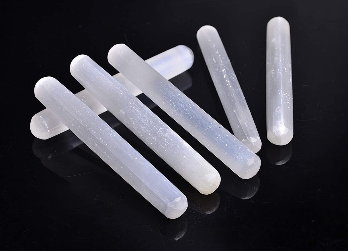 Selenite Massage Wands Round 6 Inches -Wholesale Crystals
