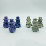 Snowman Carving Crystal Wholesale Pyrite Lepidolite -Wholesale Crystals