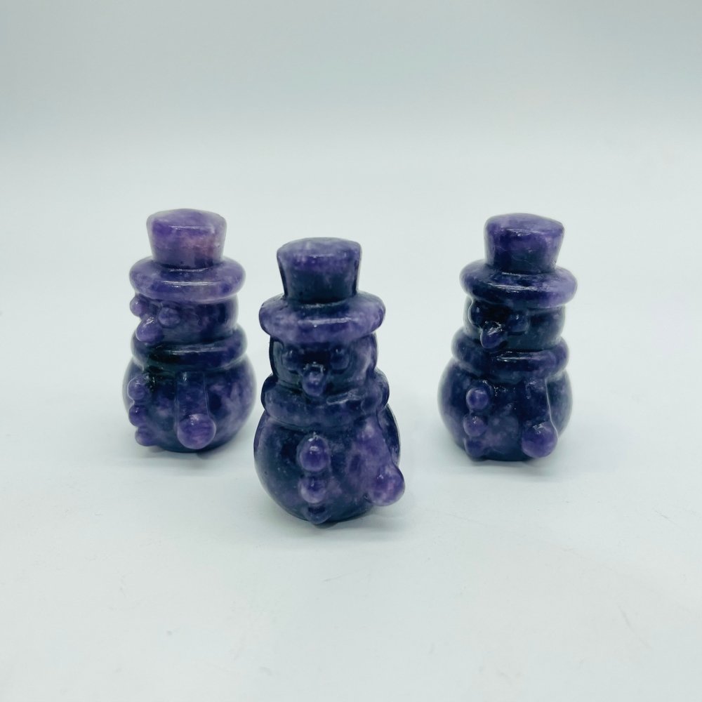 Snowman Carving Crystal Wholesale Pyrite Lepidolite -Wholesale Crystals