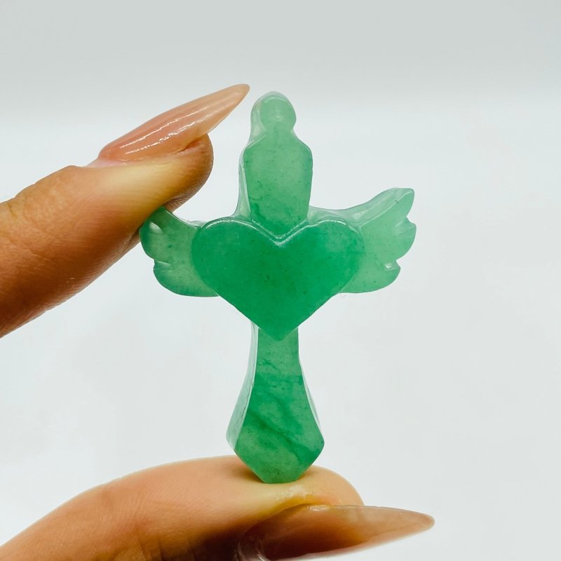 Sword With Wings Heart Shaped Stone Carving Wholesale Aventurine Lepidolite -Wholesale Crystals