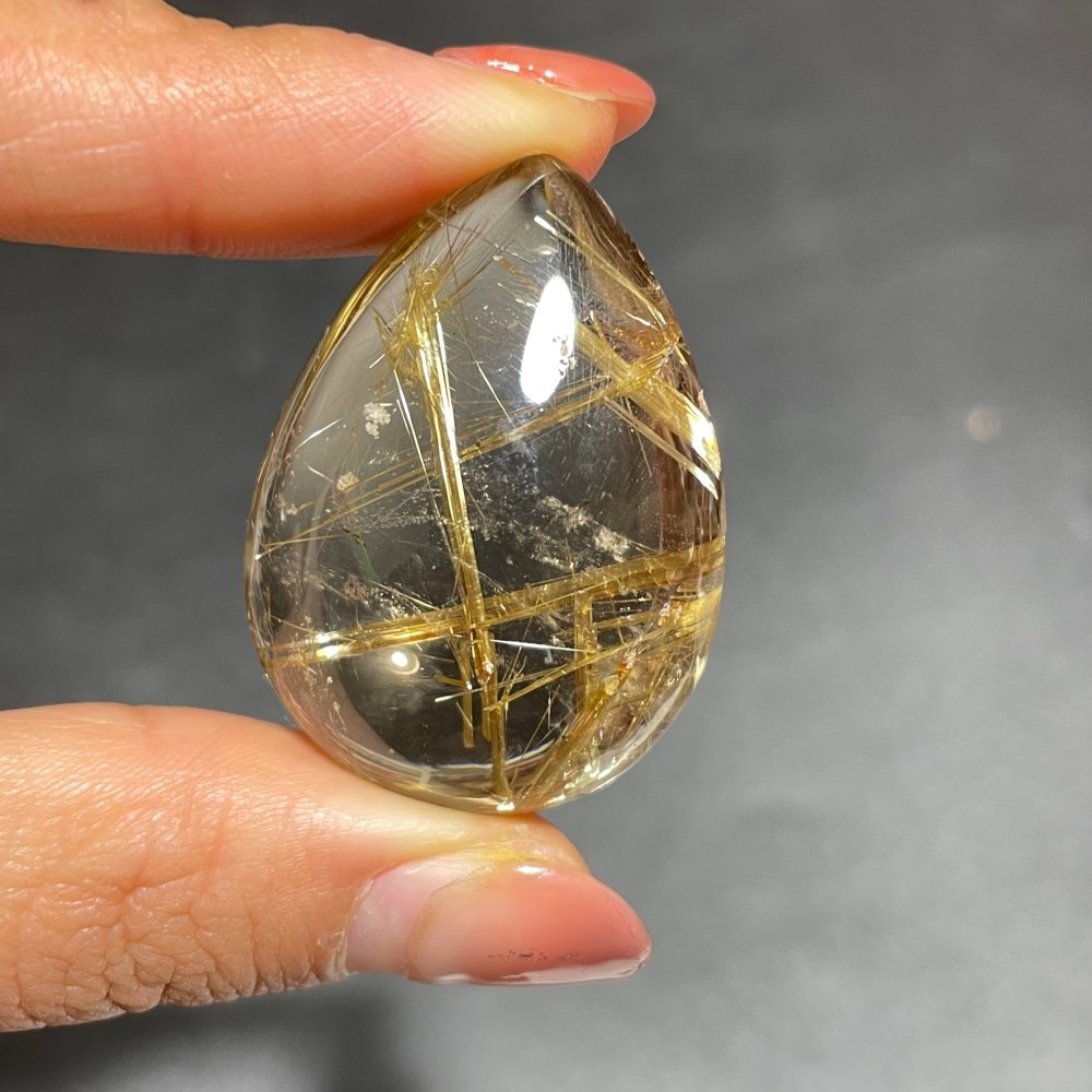 Titanium Gold Rutile Quartz Teardrop Pendant -Wholesale Crystals