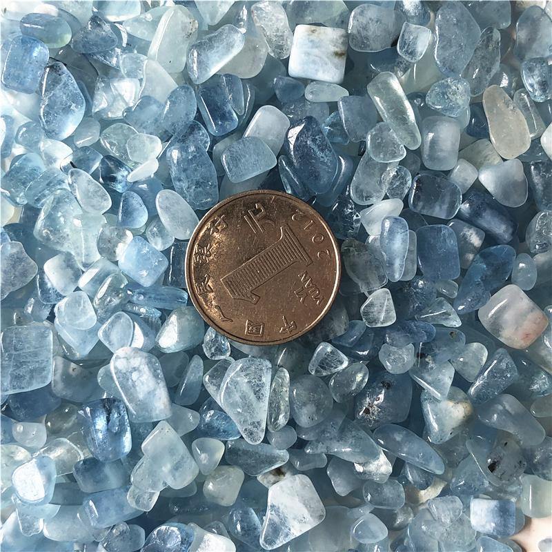 Transparent Blue Aquamarine Gravel Chips -Wholesale Crystals