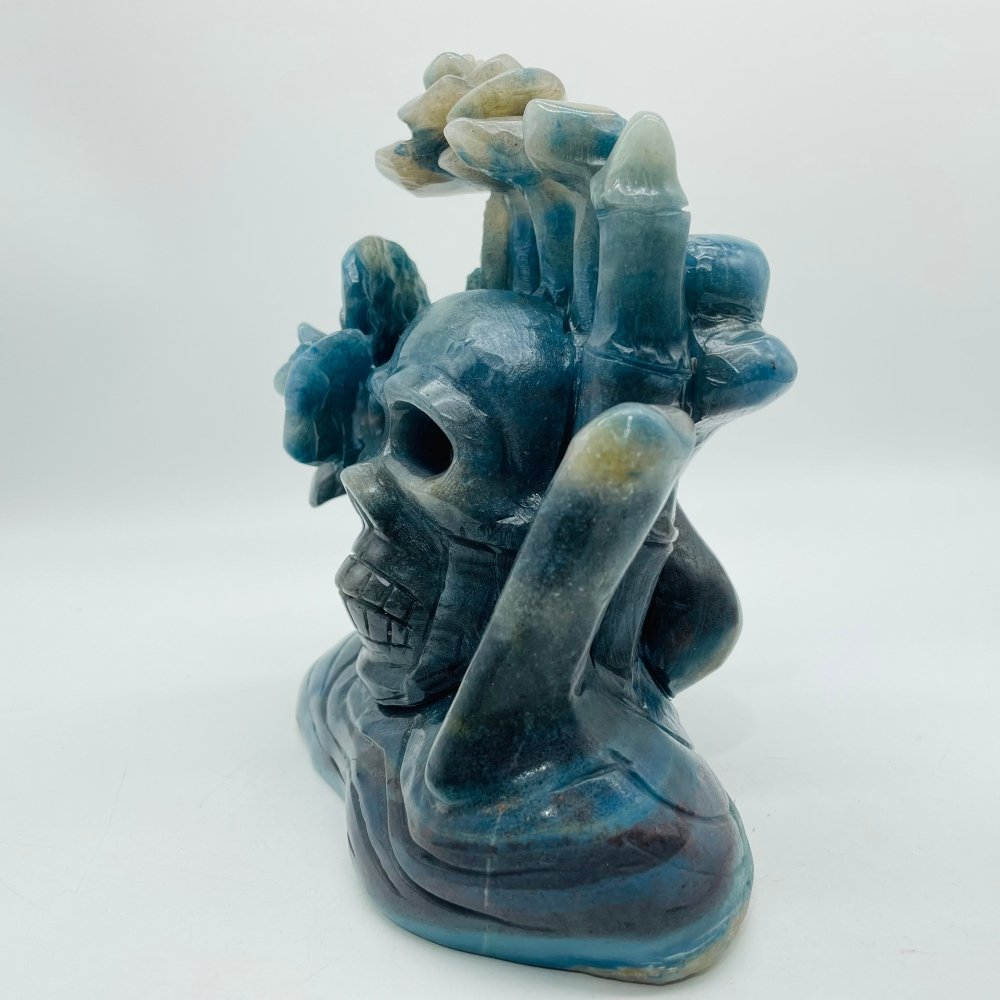 Trolleite Stone Skull Flower Head Carving -Wholesale Crystals