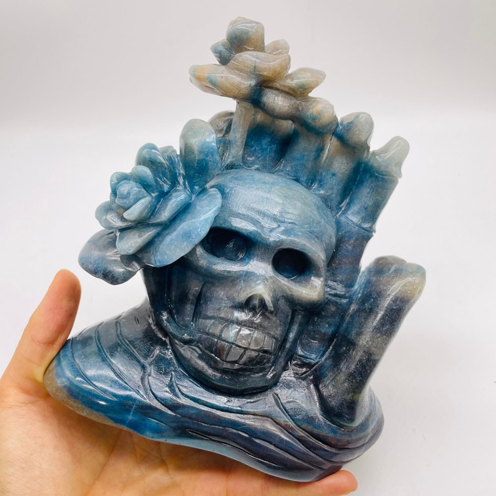 Trolleite Stone Skull Flower Head Carving -Wholesale Crystals