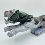 Unique Vein Ocean Jasper Galloping Leopard Panther Carving -Wholesale Crystals