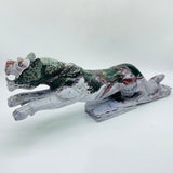 Unique Vein Ocean Jasper Galloping Leopard Panther Carving -Wholesale Crystals