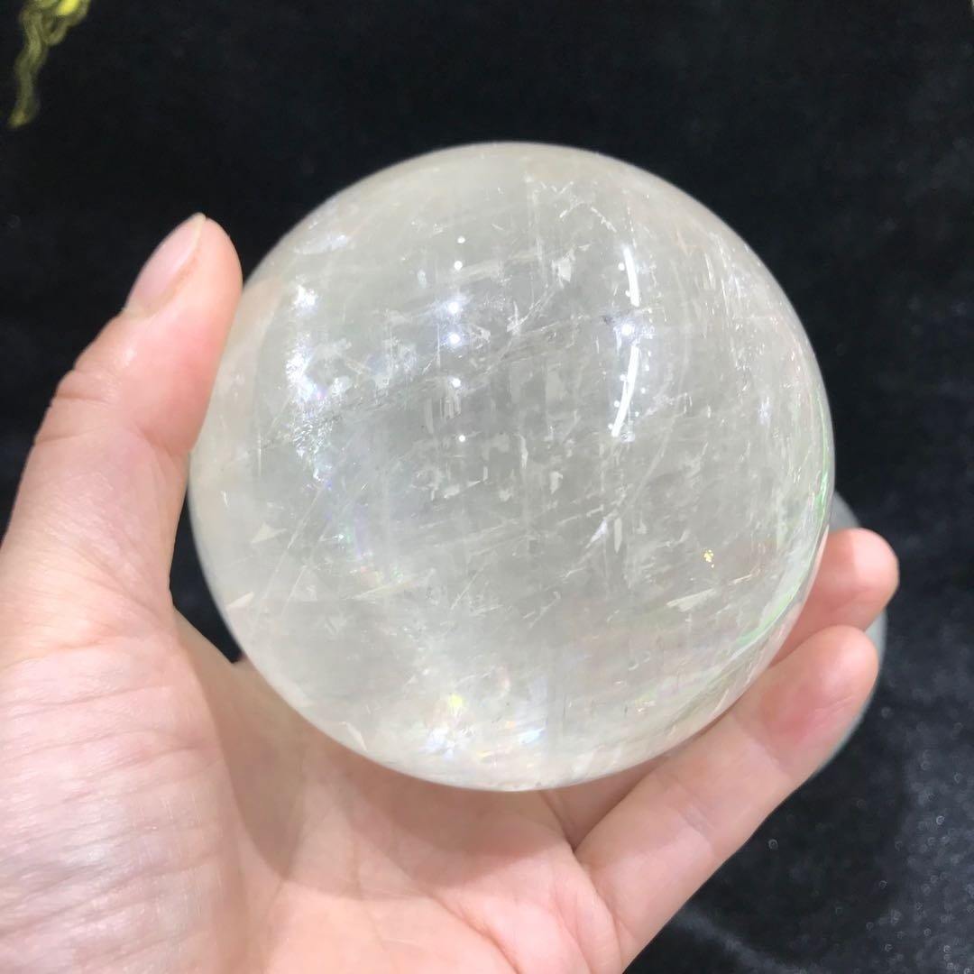 white calcite rainbow sphere -Wholesale Crystals