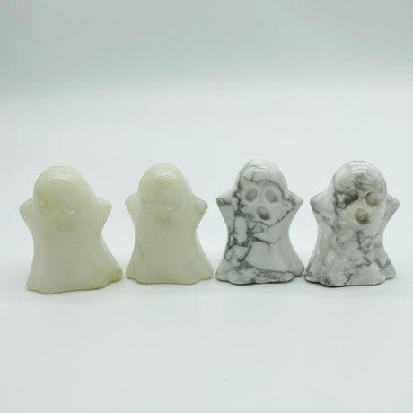 White Jasper & Howlite Ghost Halloween Carving Wholesale -Wholesale Crystals