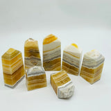 White & Yellow Calcite Four-Sided Tower Point Wholesale -Wholesale Crystals