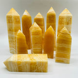 Yellow Calcite Fat Four-Sided Tower Point Wholesale -Wholesale Crystals