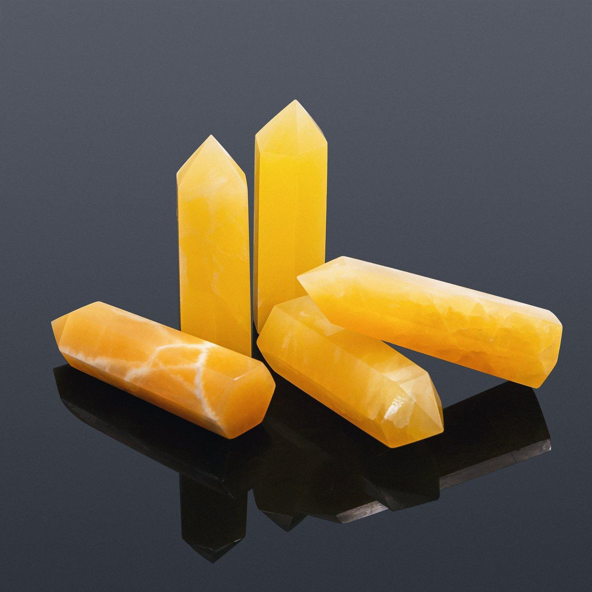 yellow calcite point -Wholesale Crystals