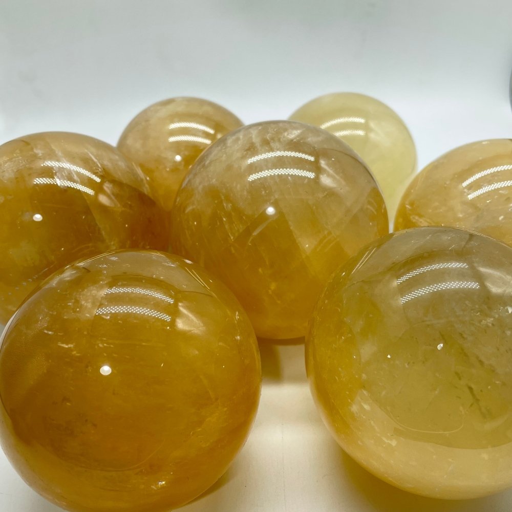 Yellow Calcite Sphere Ball 2.3-3.9in(6-10cm) Wholesale -Wholesale Crystals