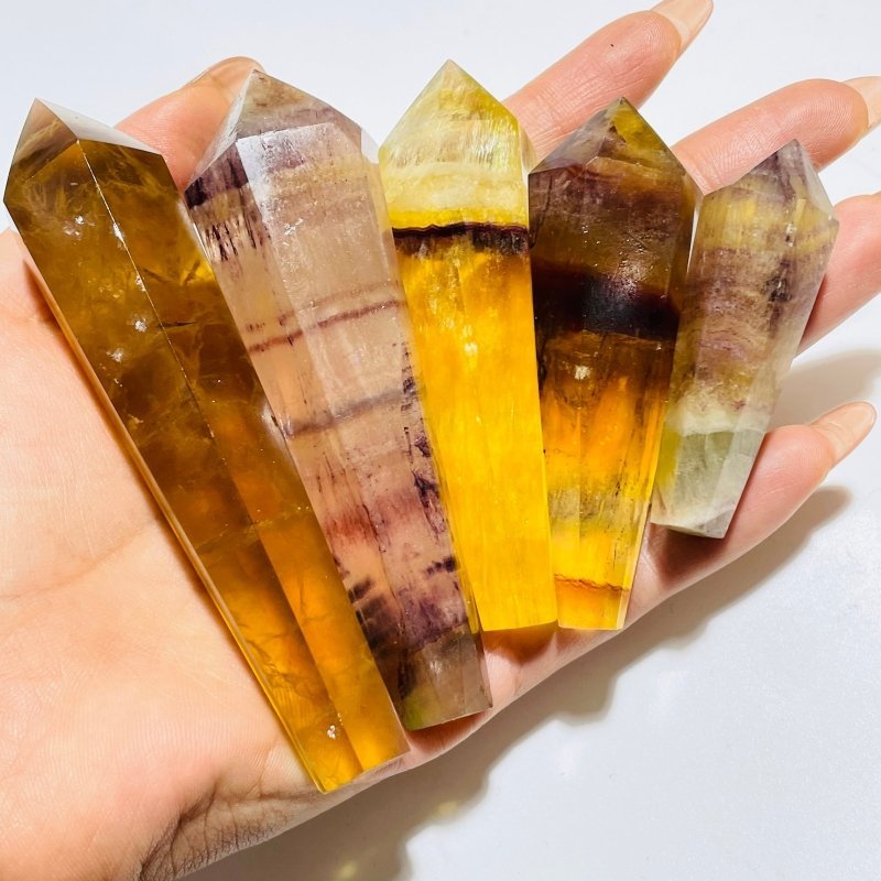 Yellow Fluorite Scepter Point Magic Wand Wholesale - Wholesale Crystals