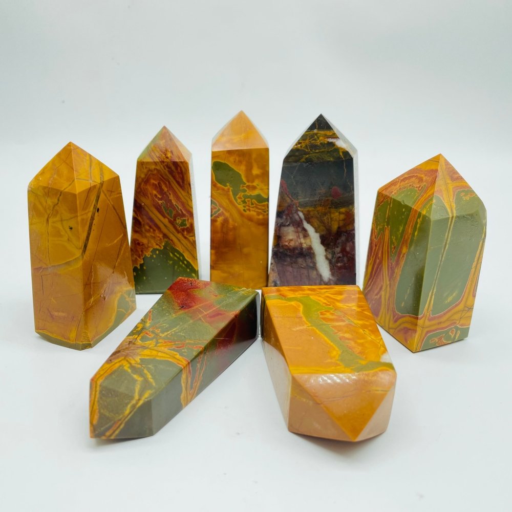 Yellow Marble Four-Sided Tower Point Wholesale -Wholesale Crystals