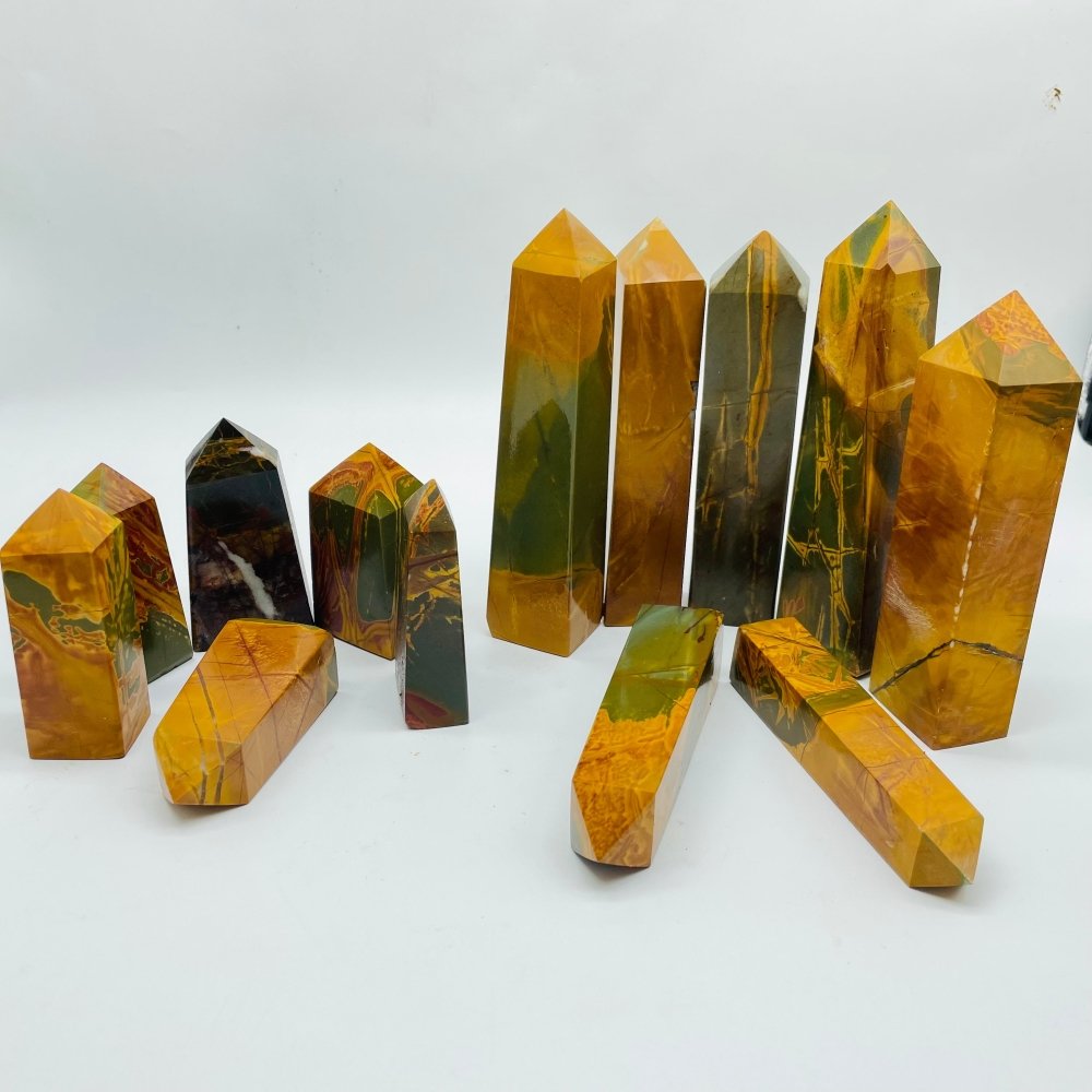 Yellow Marble Four-Sided Tower Point Wholesale -Wholesale Crystals